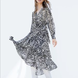 ZARA Printed Crossed Dress